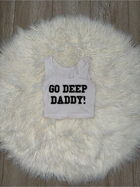 White Tank Top with Bold Black Text GDD